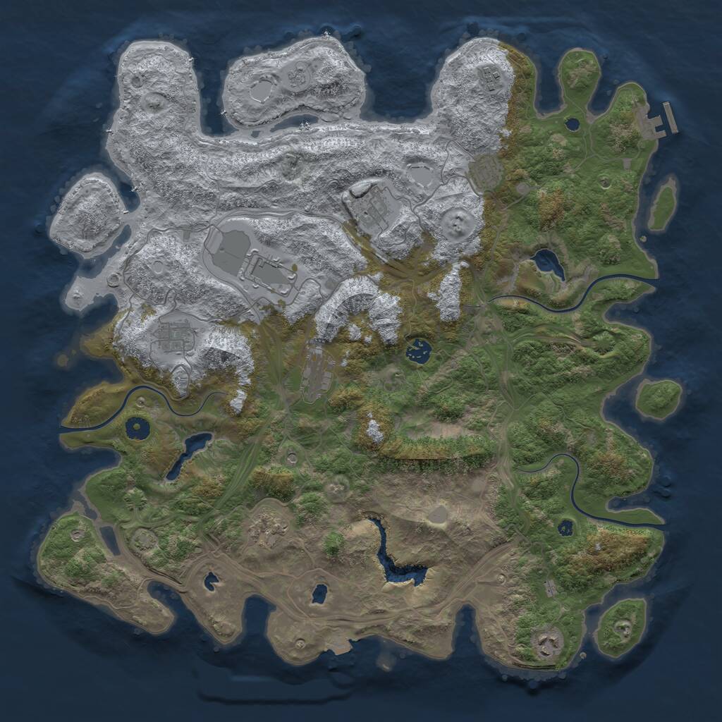 Rust Map: Procedural Map, Size: 4500, Seed: 164211493, 14 Monuments