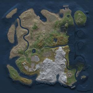 Thumbnail Rust Map: Procedural Map, Size: 3500, Seed: 1009683780, 13 Monuments