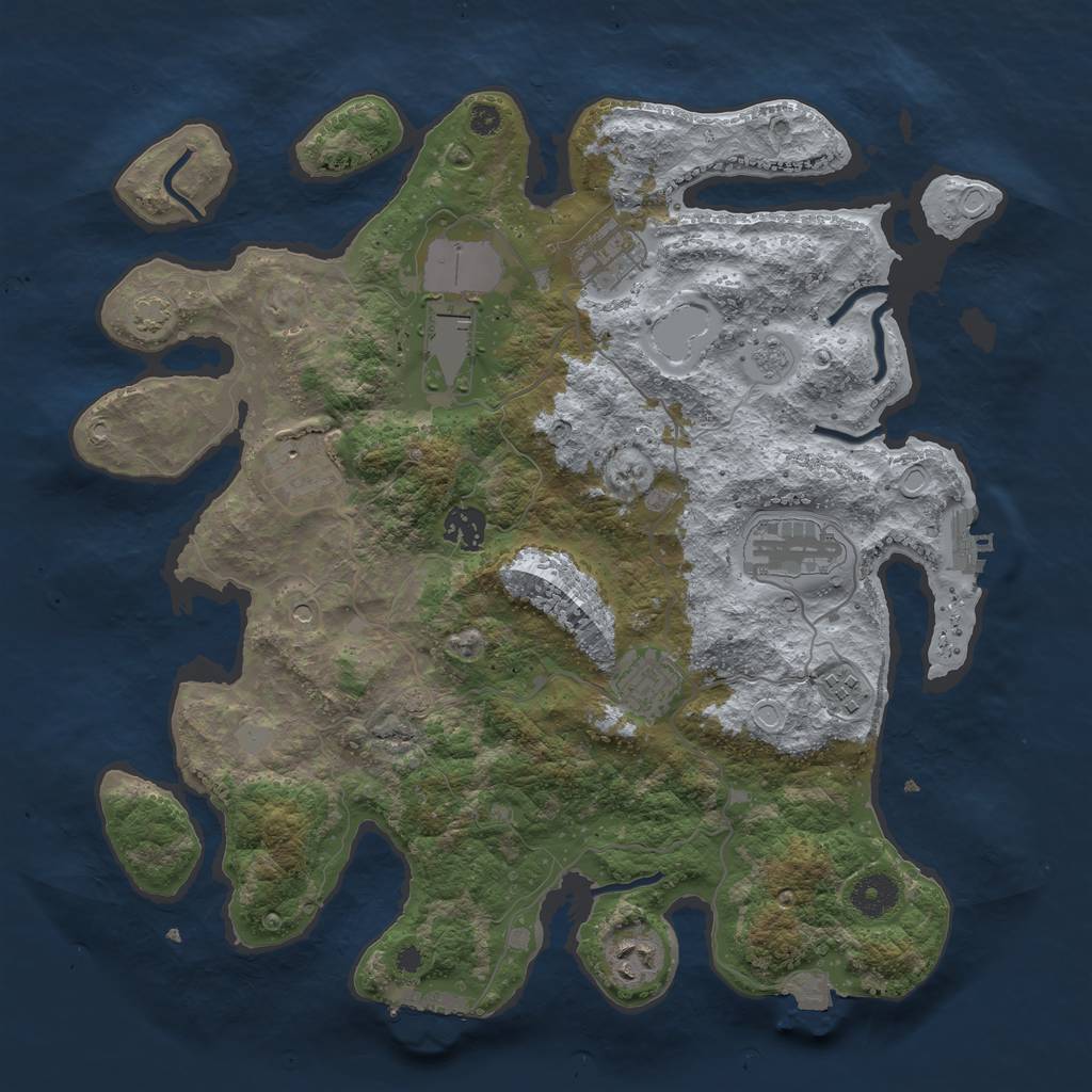 Rust Map: Procedural Map, Size: 3700, Seed: 1523670109, 16 Monuments