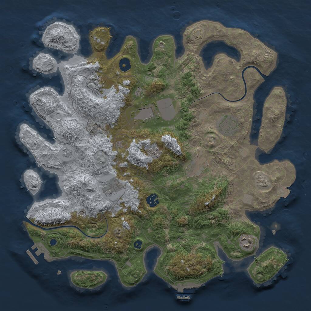 Rust Map: Procedural Map, Size: 3700, Seed: 234, 14 Monuments