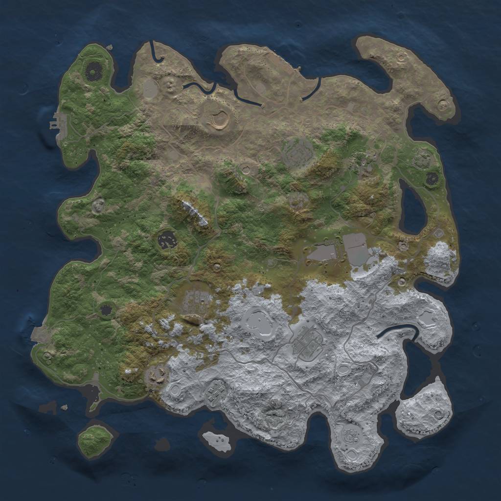Rust Map: Procedural Map, Size: 4000, Seed: 187902690, 17 Monuments