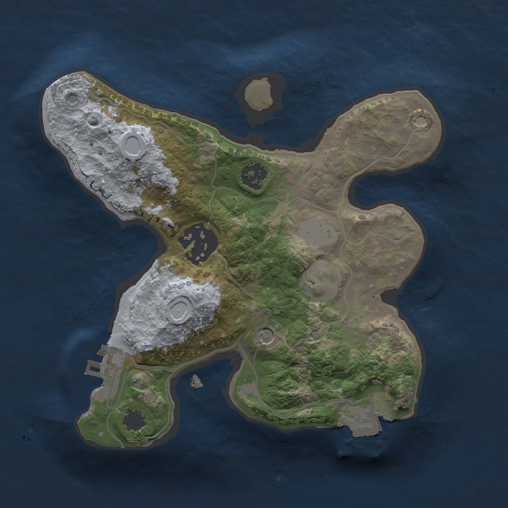 Rust Map: Procedural Map, Size: 2000, Seed: 1692658648, 6 Monuments