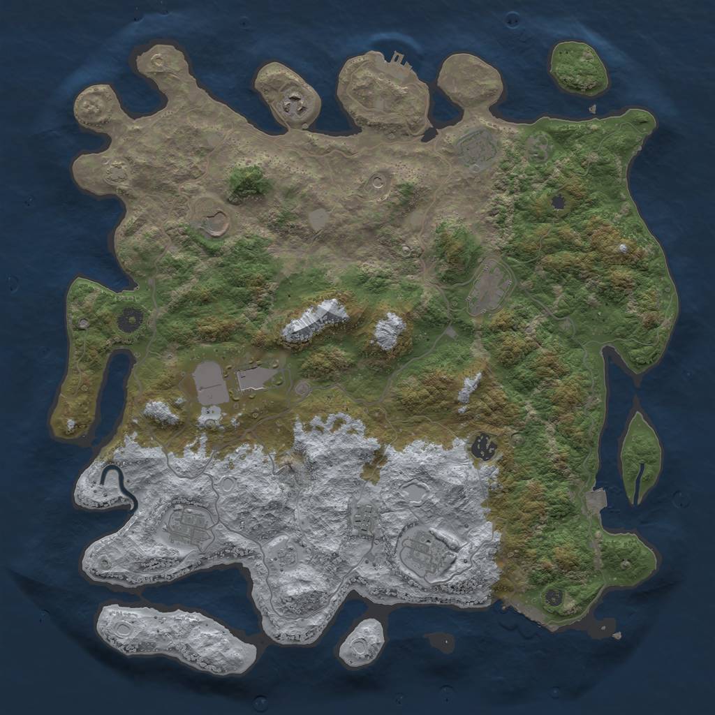 Rust Map: Procedural Map, Size: 4233, Seed: 1566, 17 Monuments