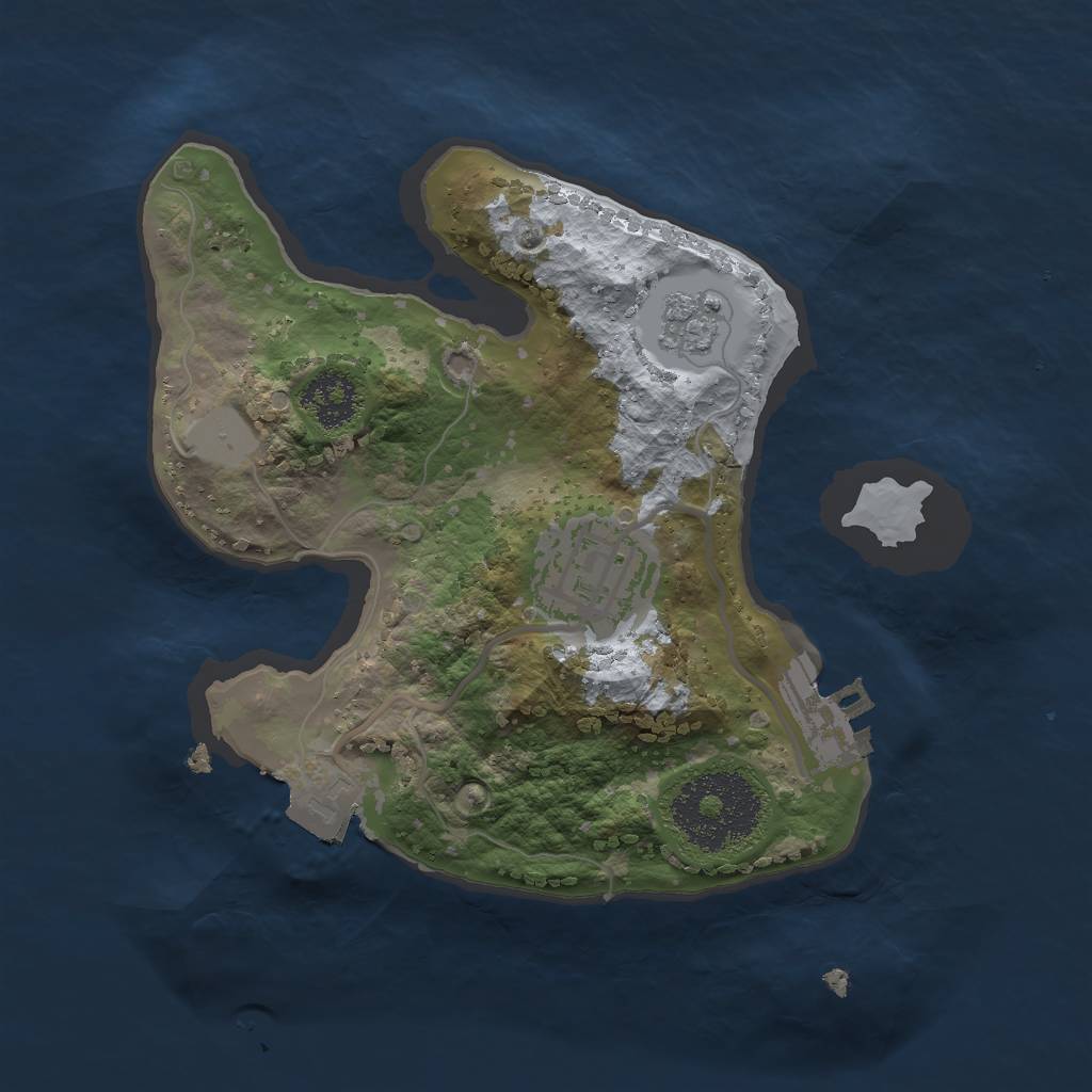 Rust Map: Procedural Map, Size: 2000, Seed: 1382741558, 6 Monuments