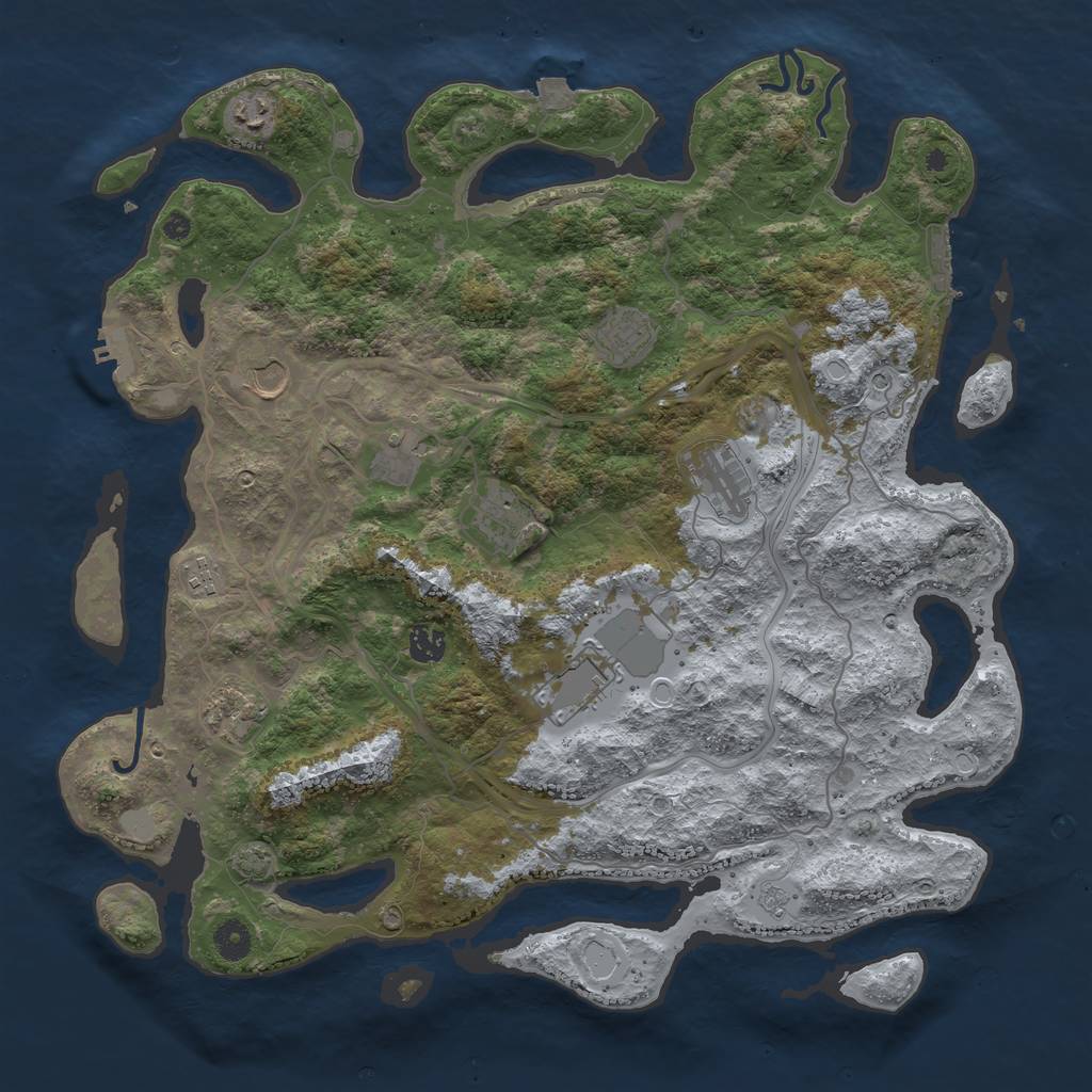 Rust Map: Procedural Map, Size: 4250, Seed: 1646553856, 18 Monuments