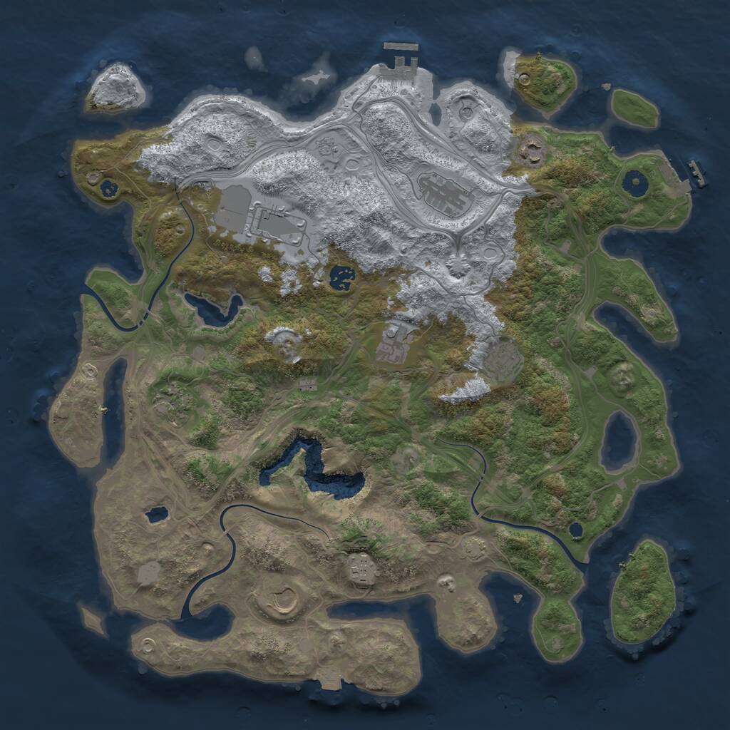 Rust Map: Procedural Map, Size: 4250, Seed: 1290074064, 15 Monuments