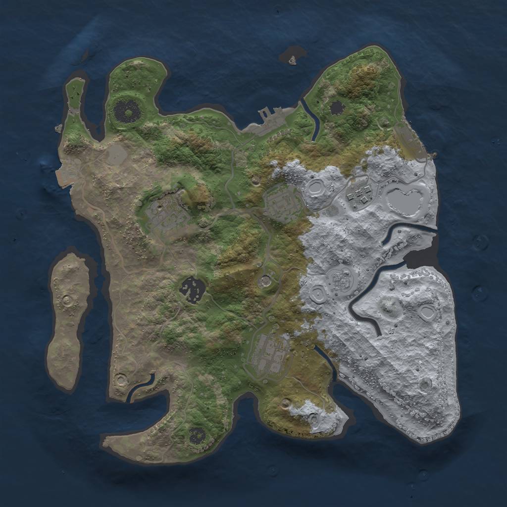 Rust Map: Procedural Map, Size: 3000, Seed: 285387565, 12 Monuments