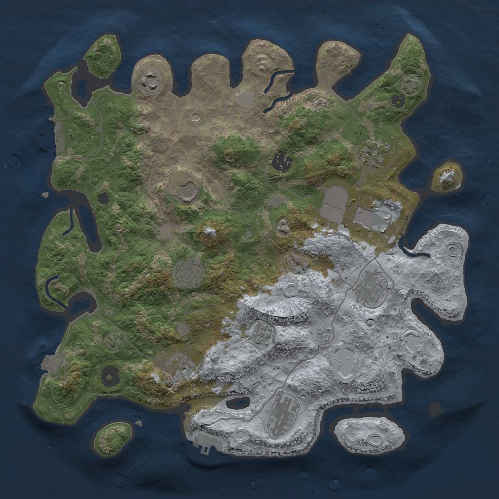 Rust Map: Procedural Map, Size: 3700, Seed: 1722231315, 18 Monuments