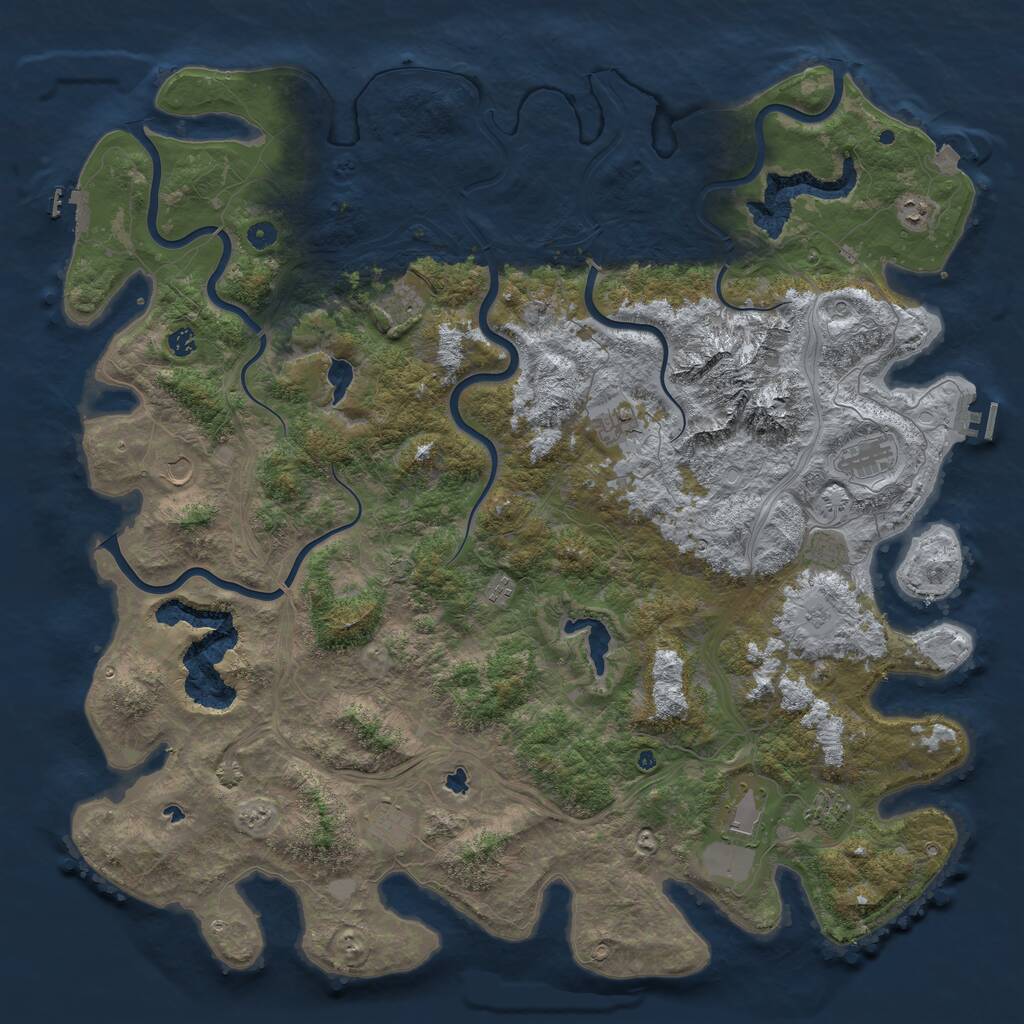 Rust Map: Procedural Map, Size: 5472, Seed: 50472, 17 Monuments