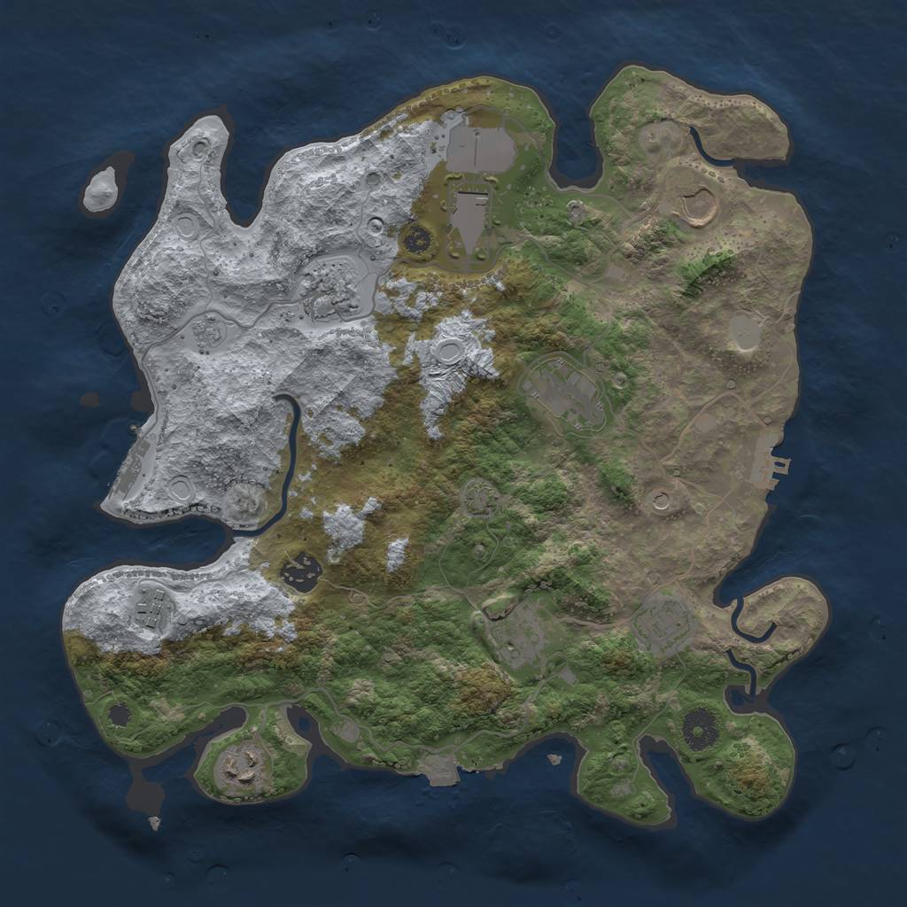 Rust Map: Procedural Map, Size: 3500, Seed: 230729, 17 Monuments