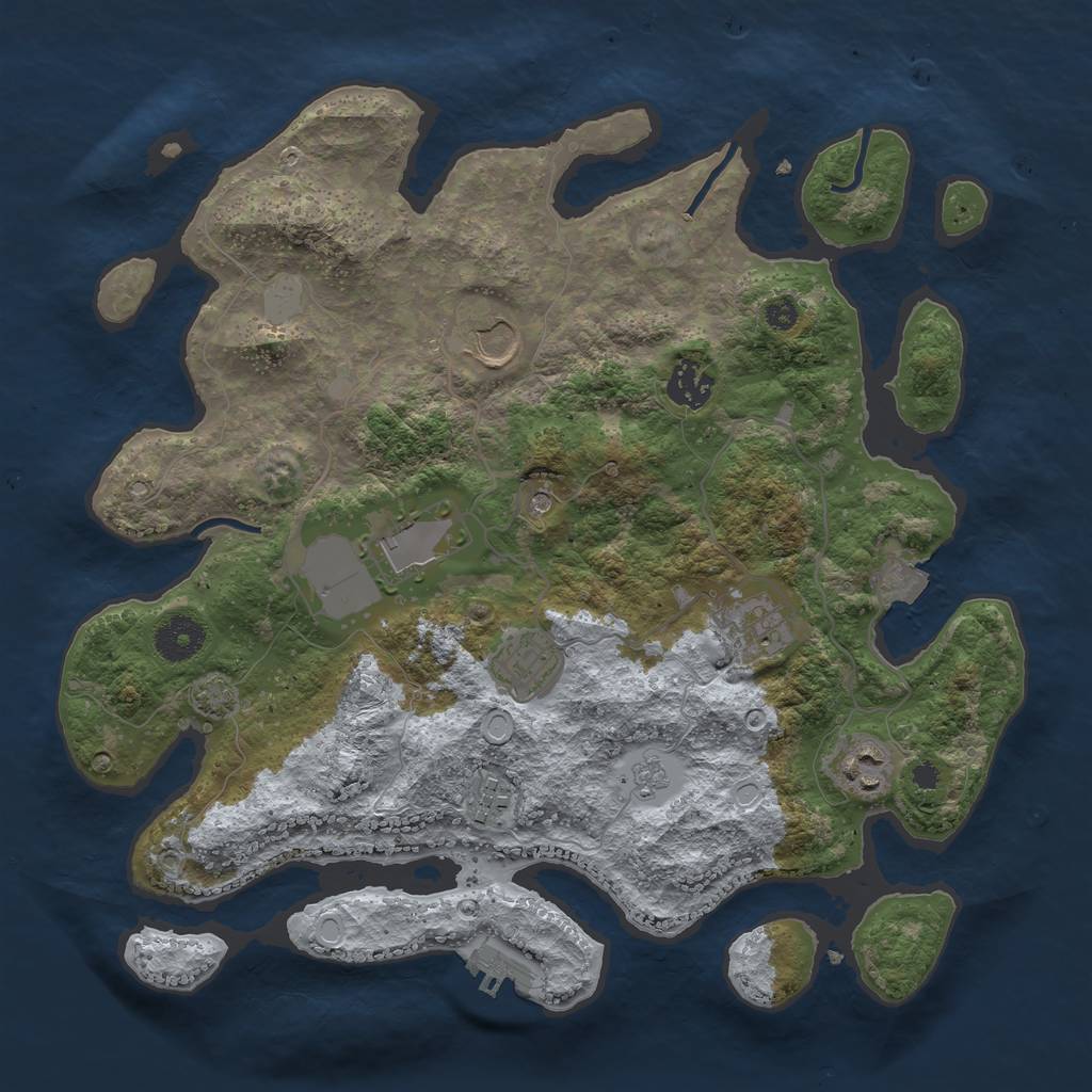 Rust Map: Procedural Map, Size: 3500, Seed: 1526492357, 14 Monuments