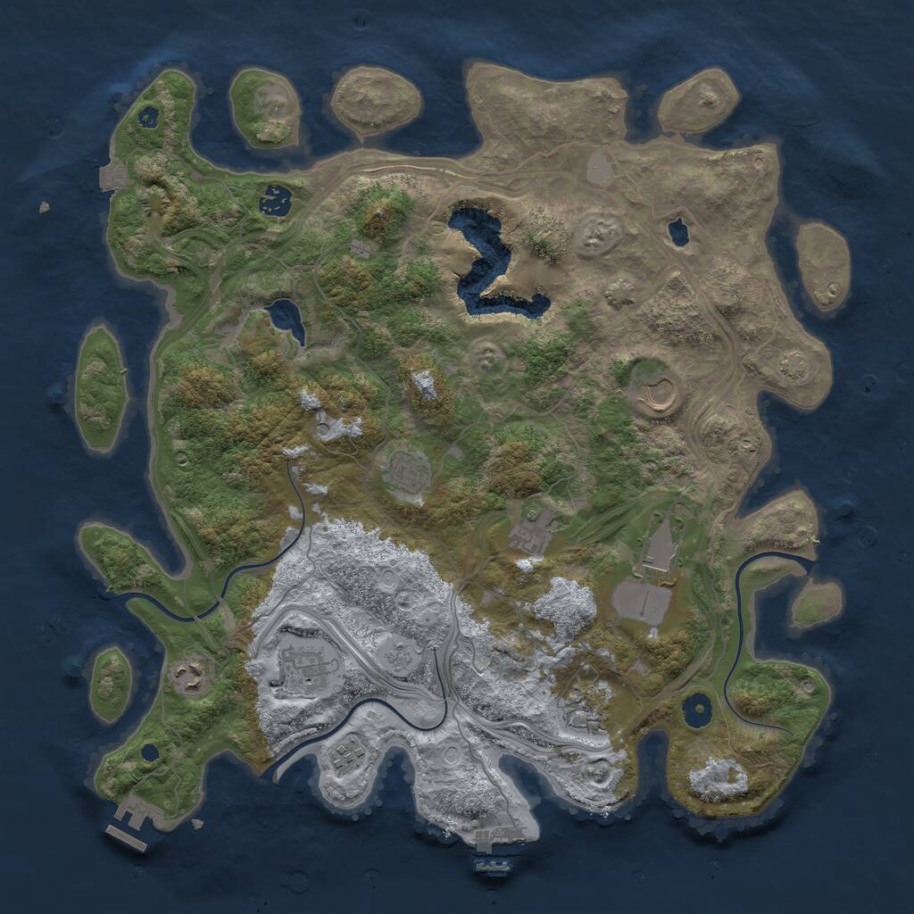 Rust Map: Procedural Map, Size: 4250, Seed: 1316942645, 15 Monuments