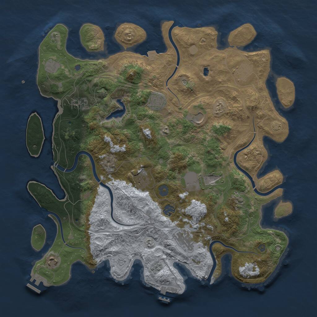 Rust Map: Procedural Map, Size: 4250, Seed: 1316942645, 19 Monuments