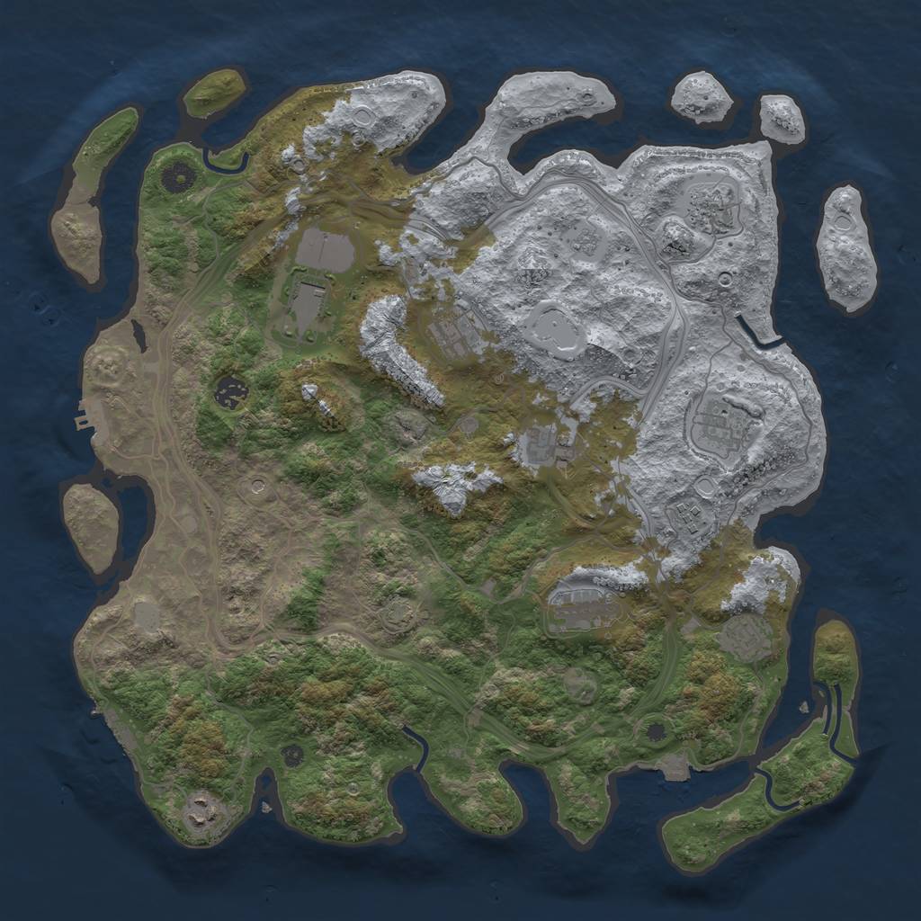 Rust Map: Procedural Map, Size: 4250, Seed: 952565214, 18 Monuments