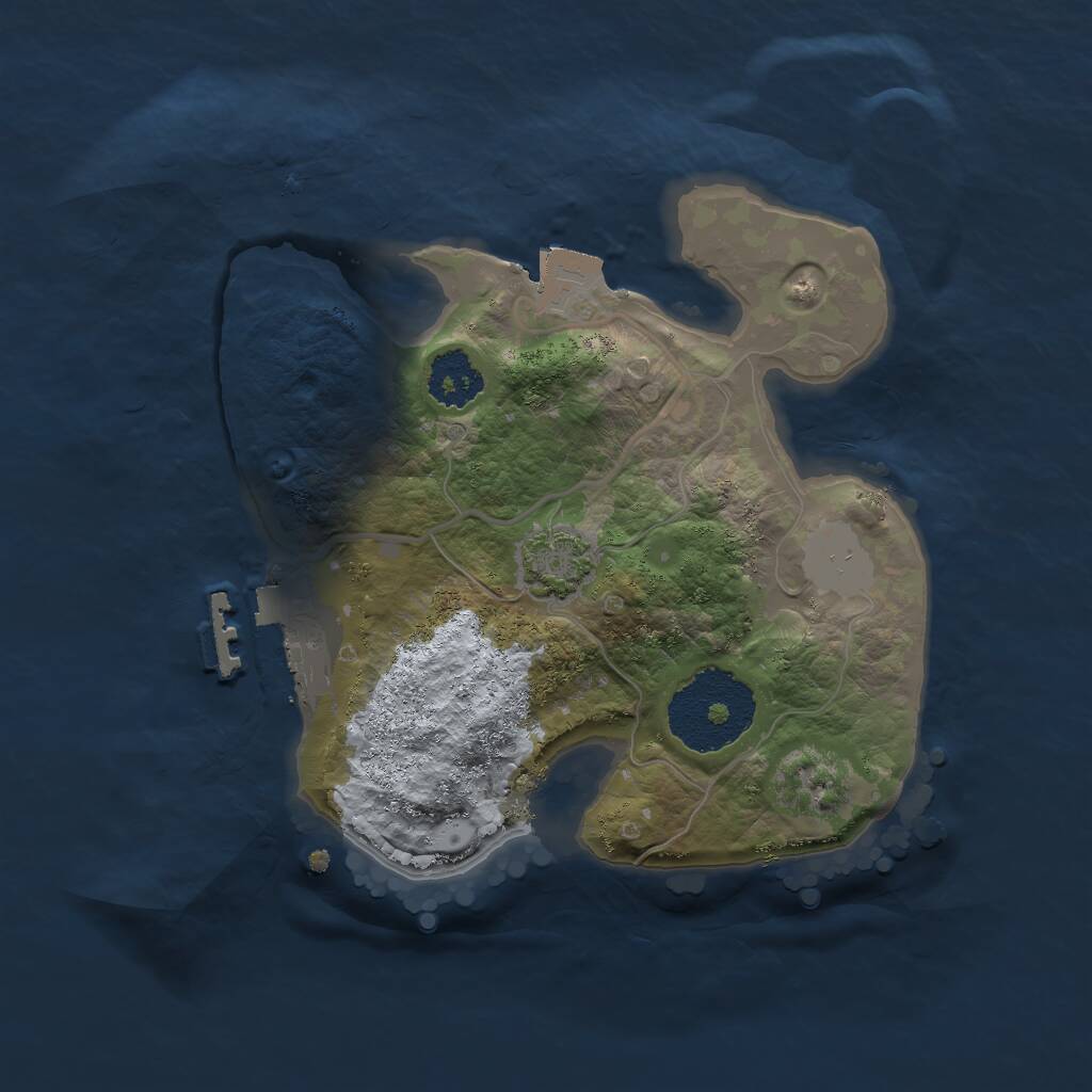 Rust Map: Procedural Map, Size: 2000, Seed: 727124217, 3 Monuments