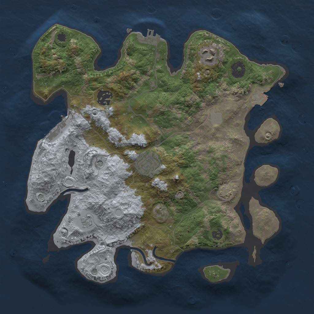 Rust Map: Procedural Map, Size: 3000, Seed: 1572404721, 11 Monuments