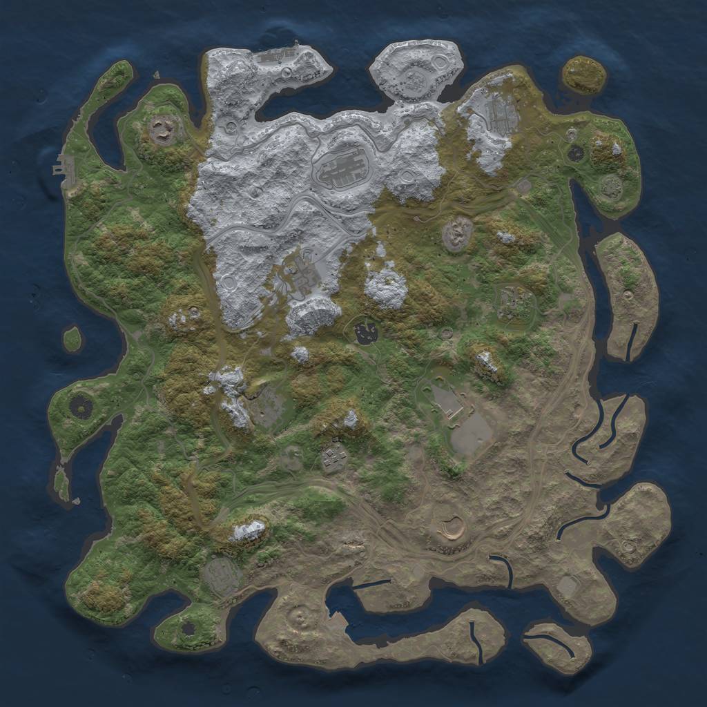 Rust Map: Procedural Map, Size: 4500, Seed: 19760120, 19 Monuments