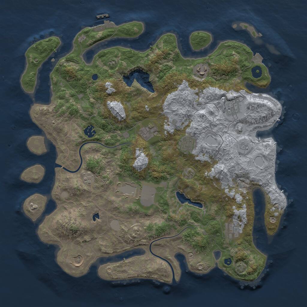 Rust Map: Procedural Map, Size: 4000, Seed: 7328, 14 Monuments