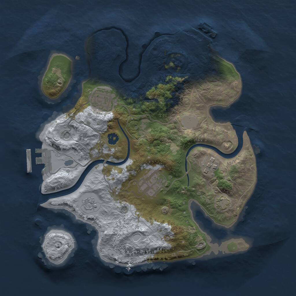 Rust Map: Procedural Map, Size: 2565, Seed: 1520034220, 9 Monuments