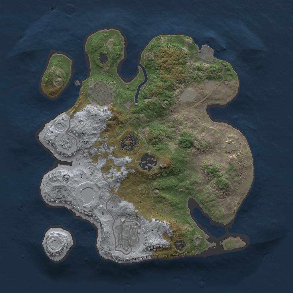 Rust Map: Procedural Map, Size: 2565, Seed: 1520034220, 8 Monuments