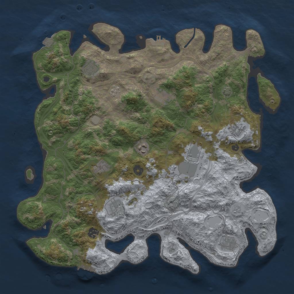 Rust Map: Procedural Map, Size: 4250, Seed: 471402727, 18 Monuments