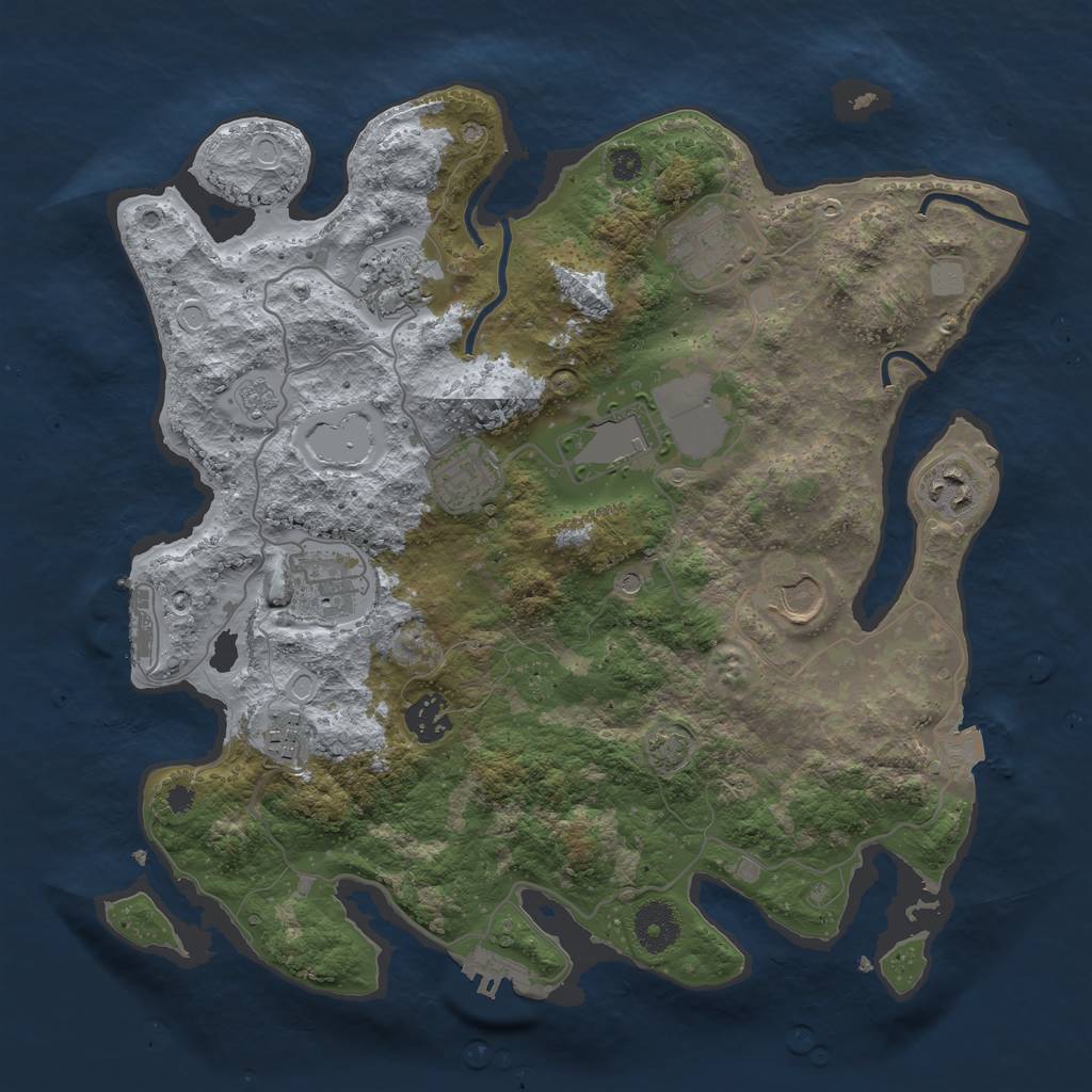 Rust Map: Procedural Map, Size: 3500, Seed: 1654805223, 17 Monuments