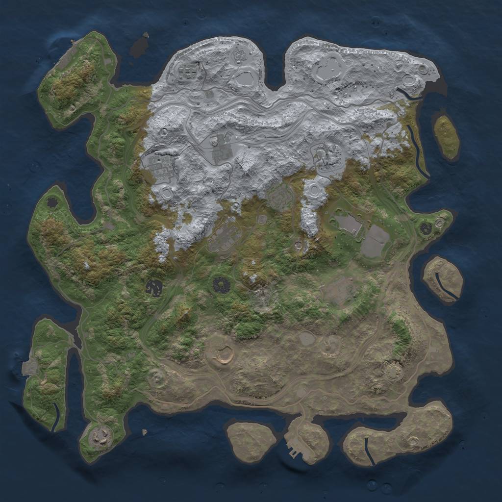 Rust Map: Procedural Map, Size: 4250, Seed: 1728800128, 19 Monuments
