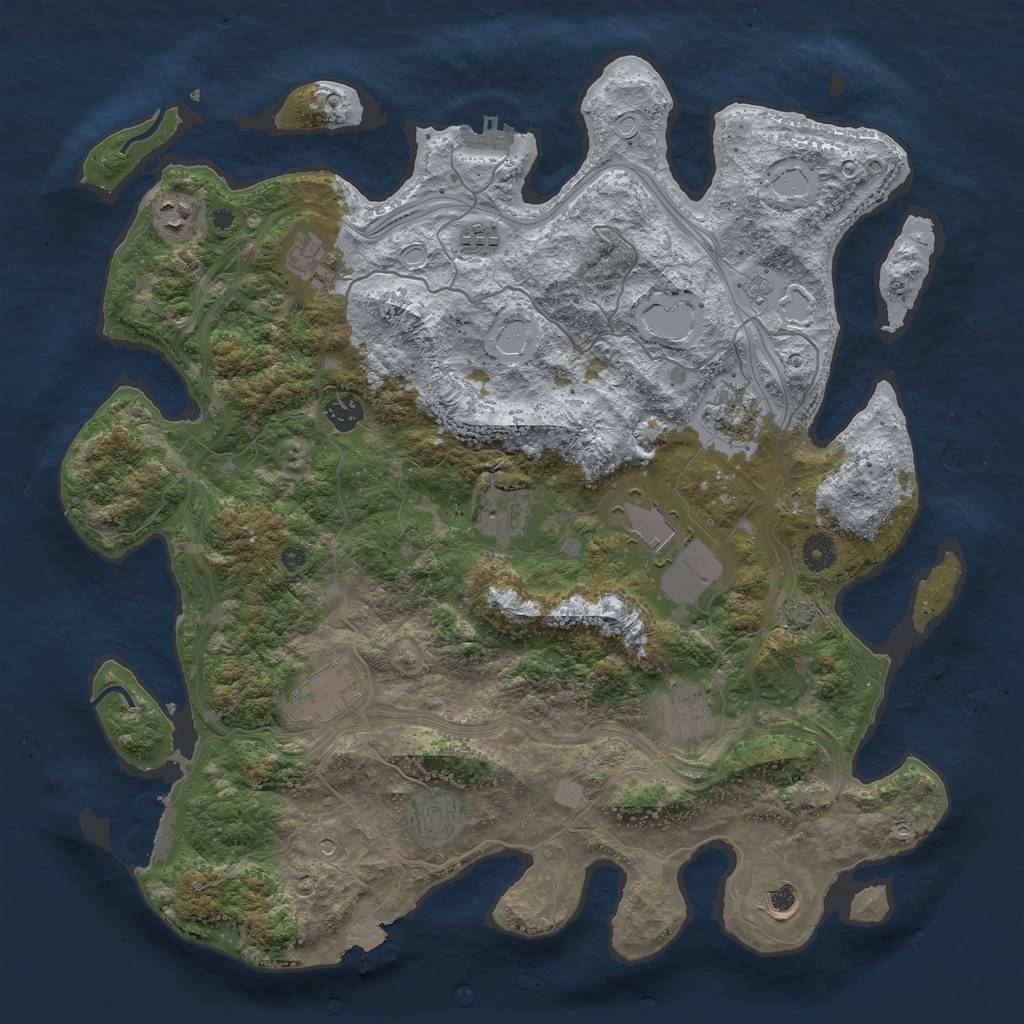 Rust Map: Procedural Map, Size: 4250, Seed: 3823, 19 Monuments