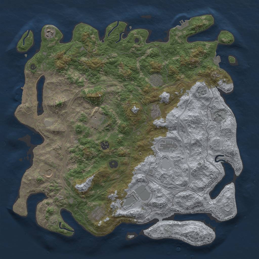 Rust Map: Procedural Map, Size: 4500, Seed: 855425467, 18 Monuments