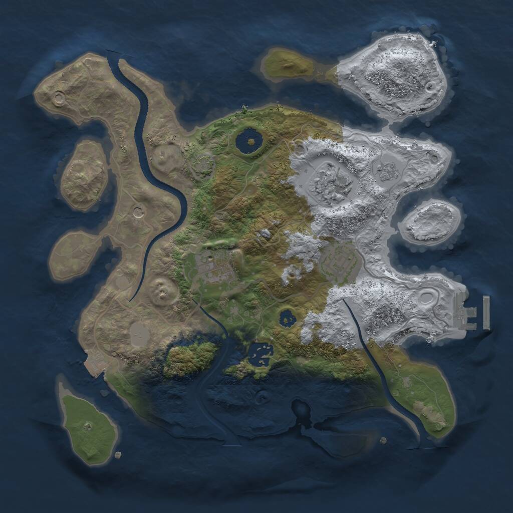 Rust Map: Procedural Map, Size: 3000, Seed: 48191, 9 Monuments