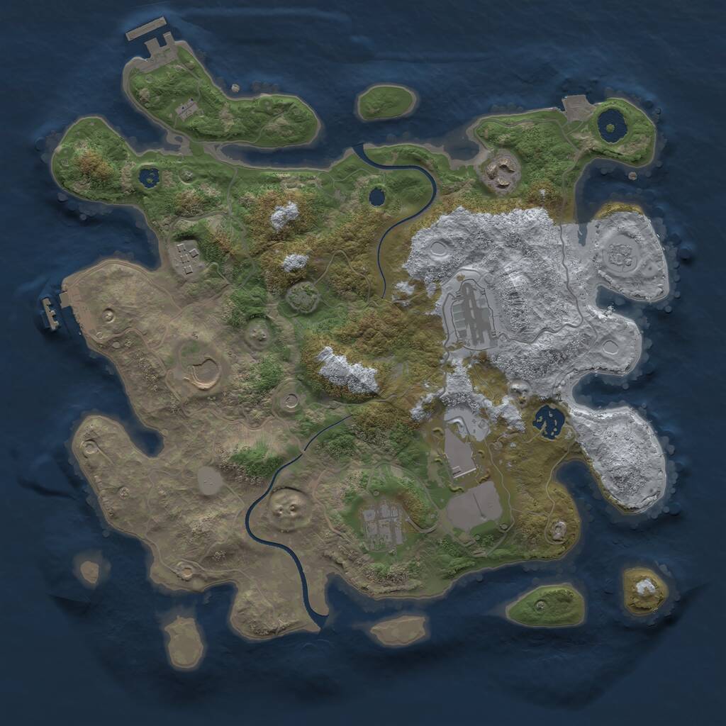 Rust Map: Procedural Map, Size: 3500, Seed: 3082023, 13 Monuments