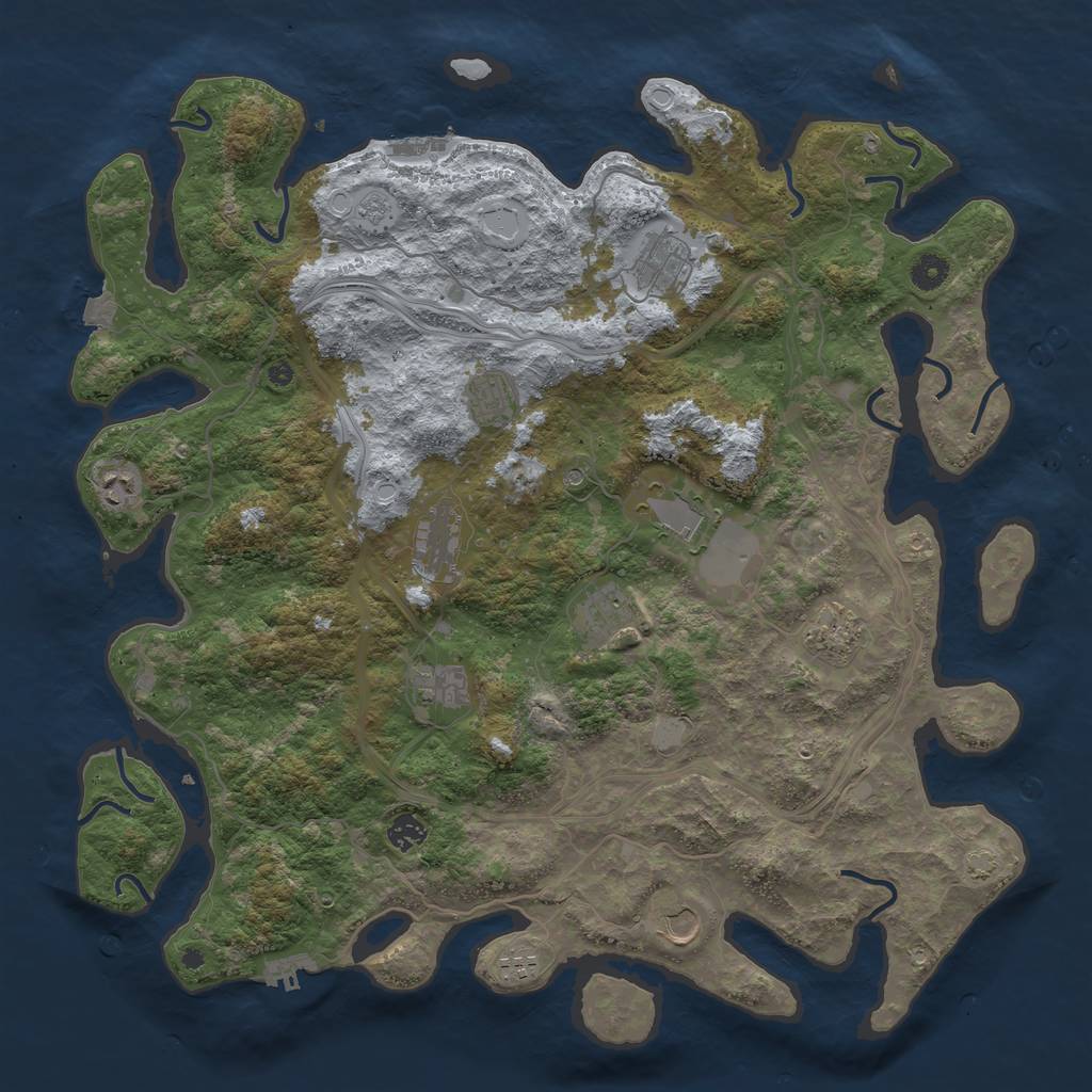 Rust Map: Procedural Map, Size: 4500, Seed: 1506671514, 19 Monuments