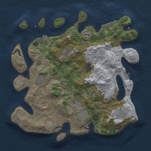 Thumbnail Rust Map: Procedural Map, Size: 3500, Seed: 437054583, 17 Monuments