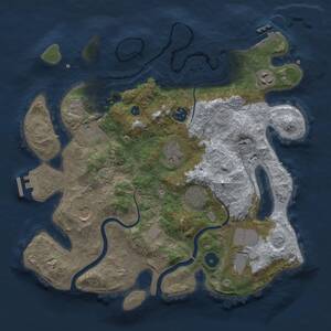 Thumbnail Rust Map: Procedural Map, Size: 3500, Seed: 437054583, 14 Monuments