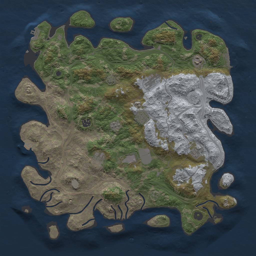 Rust Map: Procedural Map, Size: 4250, Seed: 3082023, 17 Monuments