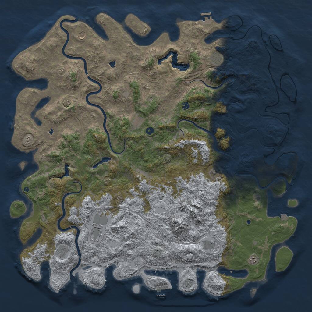 Rust Map: Procedural Map, Size: 6000, Seed: 2002, 17 Monuments