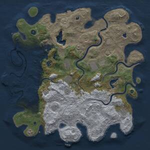 Thumbnail Rust Map: Procedural Map, Size: 4500, Seed: 1201930872, 16 Monuments