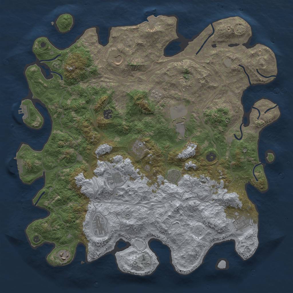 Rust Map: Procedural Map, Size: 4500, Seed: 1201930872, 19 Monuments