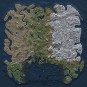 Thumbnail Rust Map: Procedural Map, Size: 6000, Seed: 12351, 17 Monuments