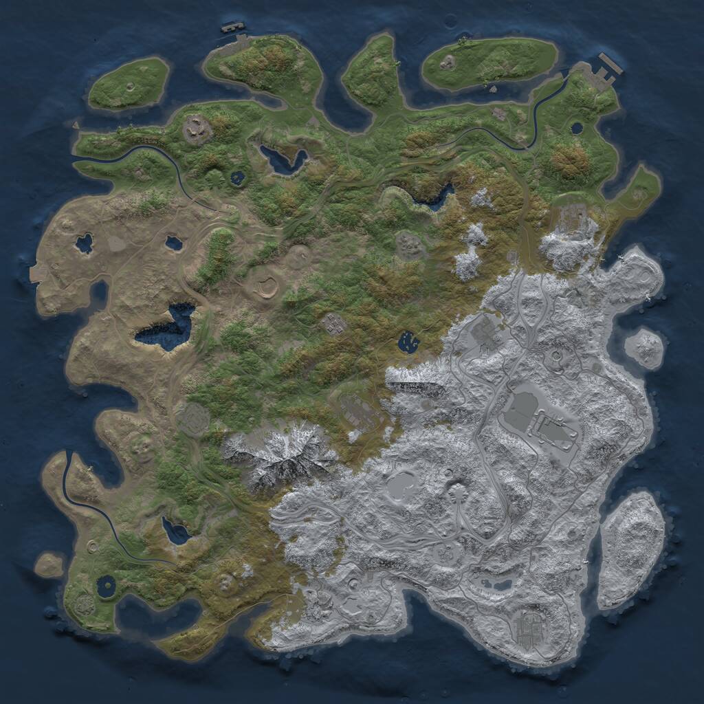 Rust Map: Procedural Map, Size: 5000, Seed: 233620364, 17 Monuments