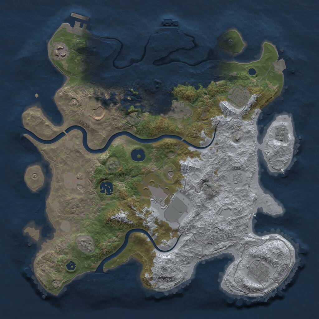 Rust Map: Procedural Map, Size: 3500, Seed: 23844788, 15 Monuments