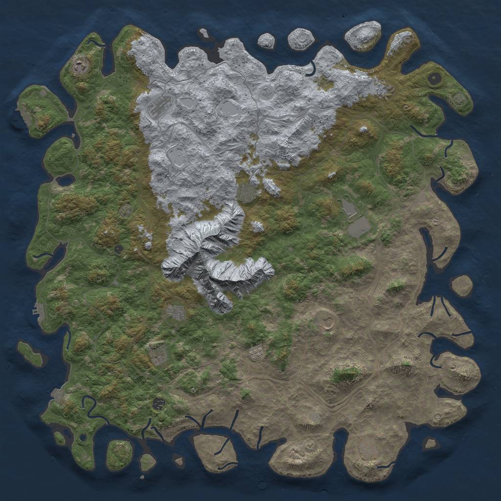 Rust Map: Procedural Map, Size: 6000, Seed: 519412062, 19 Monuments