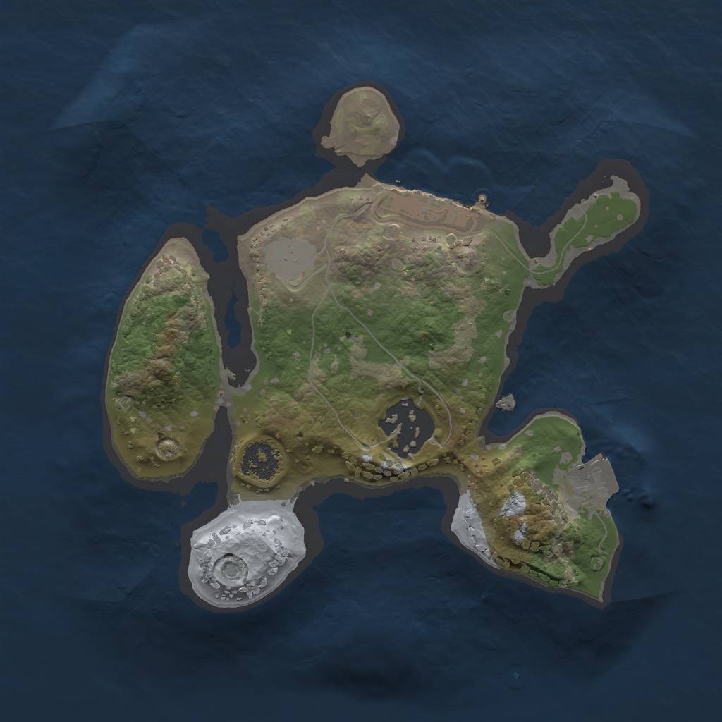 Rust Map: Procedural Map, Size: 2000, Seed: 889906007, 5 Monuments