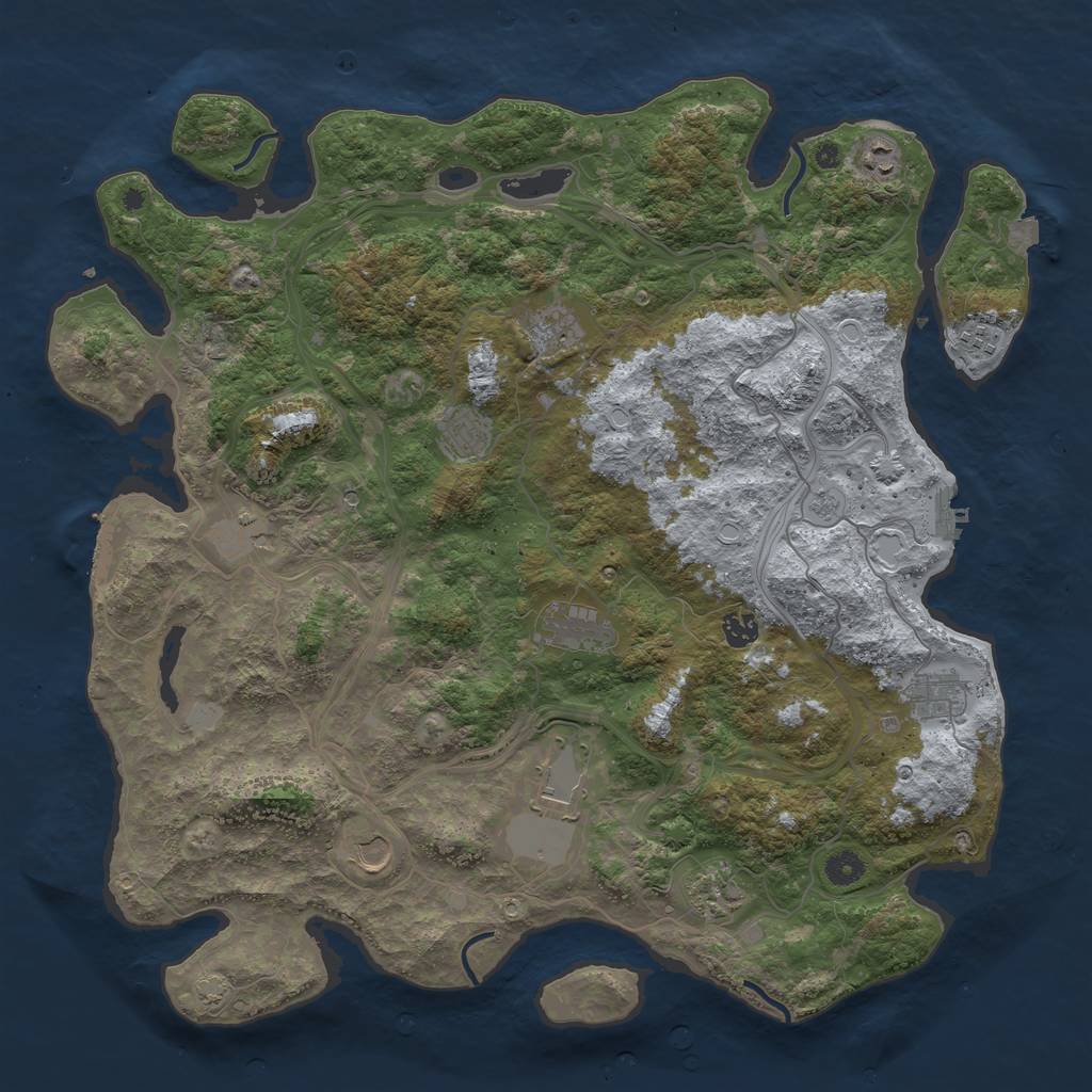 Rust Map: Procedural Map, Size: 4500, Seed: 2242, 19 Monuments