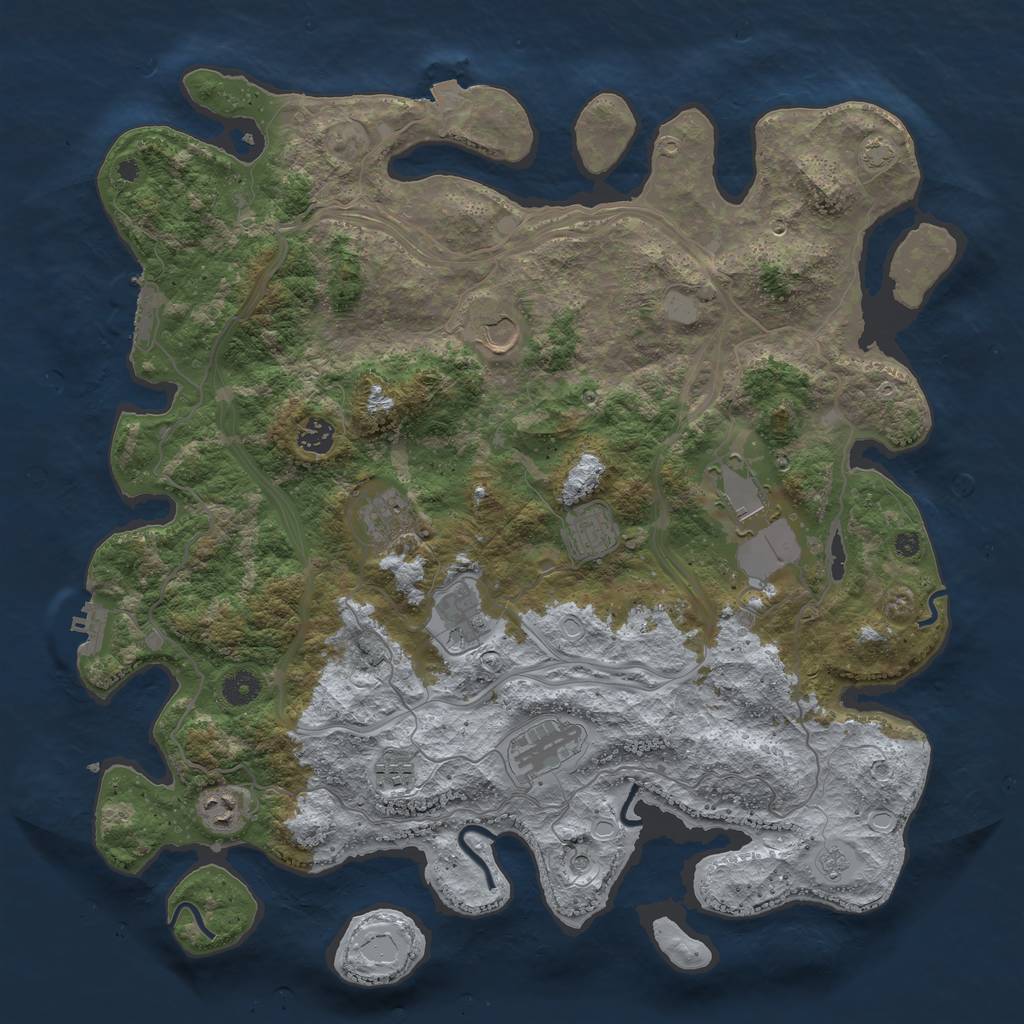 Rust Map: Procedural Map, Size: 4250, Seed: 81503406, 17 Monuments