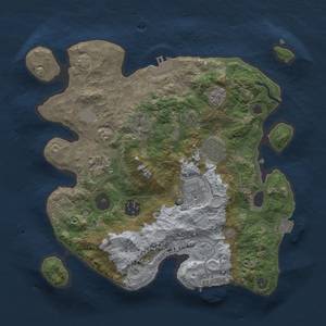 Thumbnail Rust Map: Procedural Map, Size: 3000, Seed: 409042522, 13 Monuments