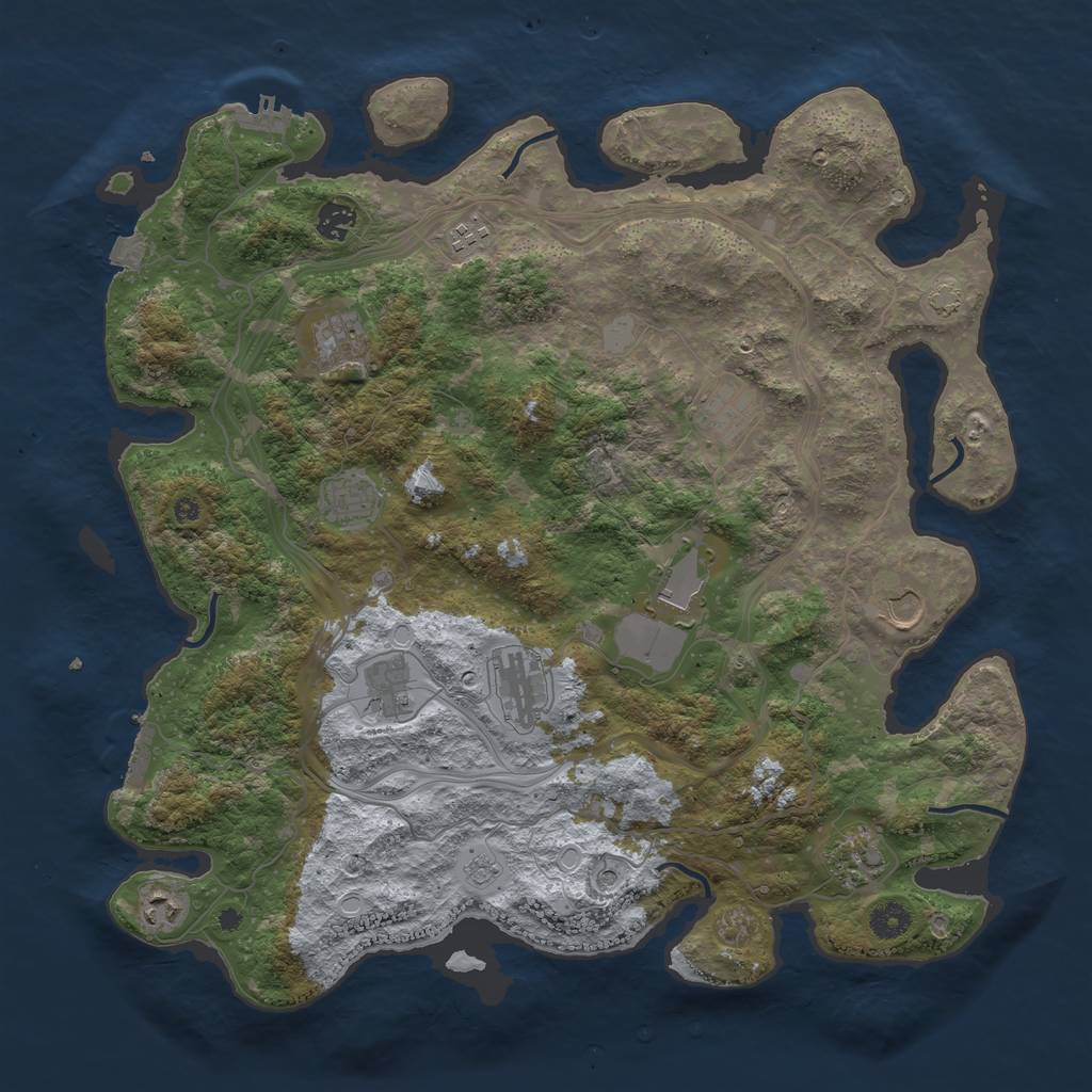 Rust Map: Procedural Map, Size: 4250, Seed: 892814180, 19 Monuments