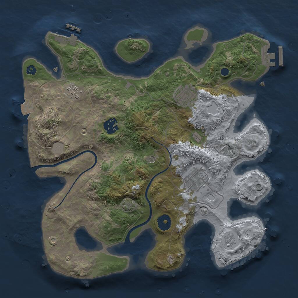 Rust Map: Procedural Map, Size: 3000, Seed: 1766357019, 10 Monuments