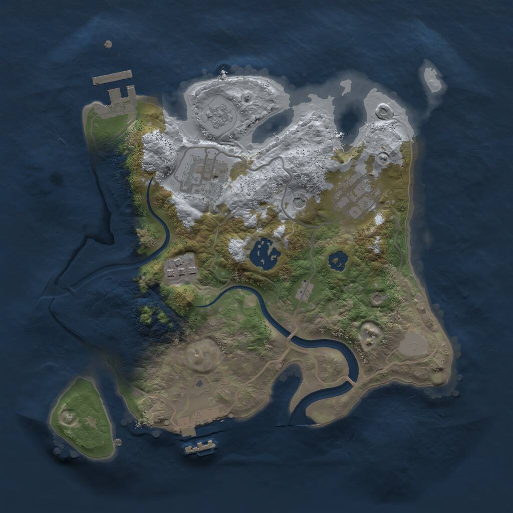Rust Map: Procedural Map, Size: 2600, Seed: 7878789, 9 Monuments