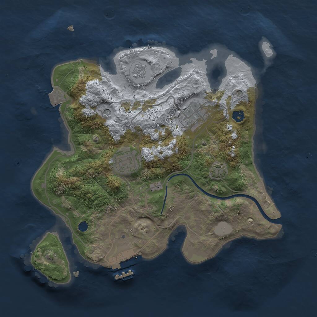 Rust Map: Procedural Map, Size: 2600, Seed: 7878789, 7 Monuments